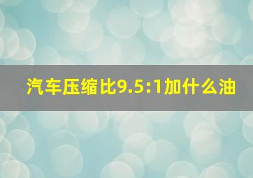 汽车压缩比9.5:1加什么油