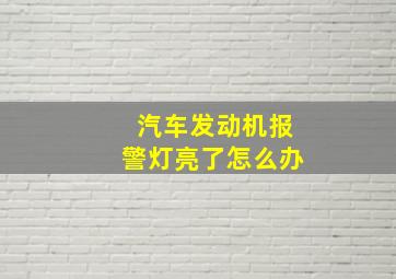 汽车发动机报警灯亮了怎么办