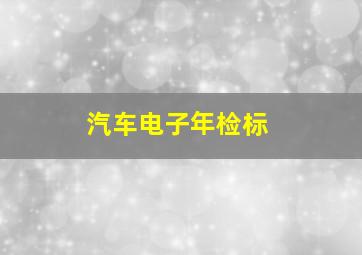 汽车电子年检标