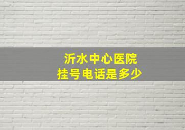 沂水中心医院挂号电话是多少