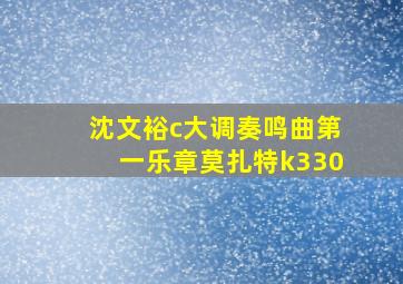 沈文裕c大调奏鸣曲第一乐章莫扎特k330