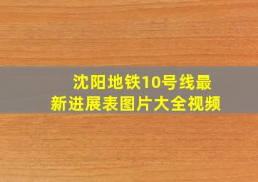 沈阳地铁10号线最新进展表图片大全视频