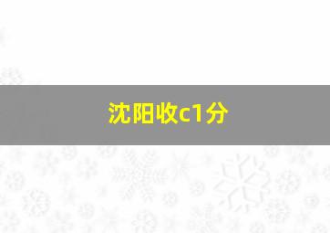 沈阳收c1分