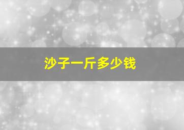 沙子一斤多少钱