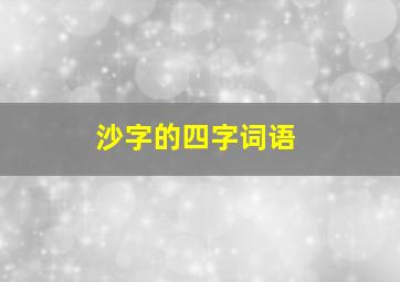 沙字的四字词语