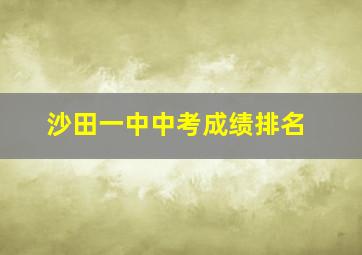 沙田一中中考成绩排名