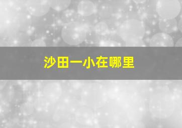 沙田一小在哪里