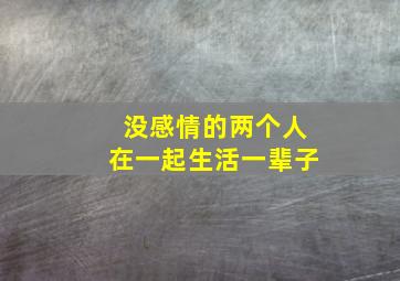 没感情的两个人在一起生活一辈子