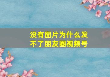 没有图片为什么发不了朋友圈视频号