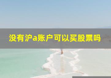 没有沪a账户可以买股票吗