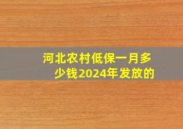 河北农村低保一月多少钱2024年发放的