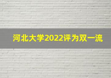 河北大学2022评为双一流