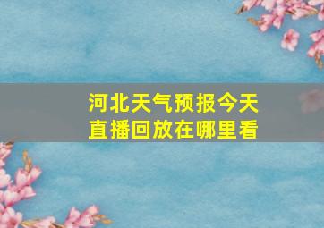 河北天气预报今天直播回放在哪里看