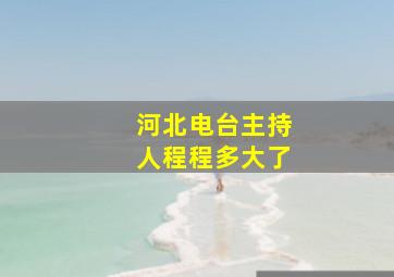 河北电台主持人程程多大了