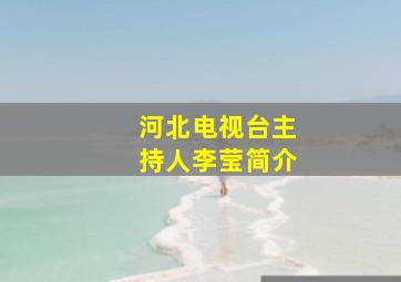 河北电视台主持人李莹简介