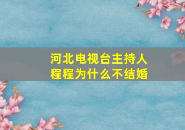 河北电视台主持人程程为什么不结婚