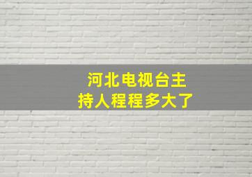 河北电视台主持人程程多大了