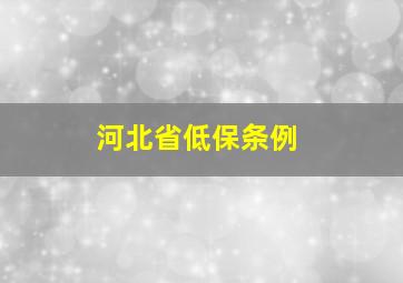 河北省低保条例