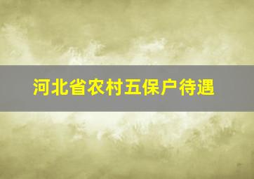 河北省农村五保户待遇