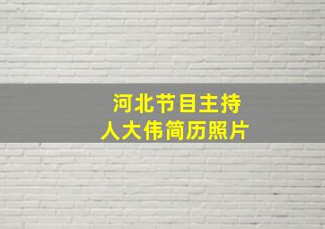 河北节目主持人大伟简历照片