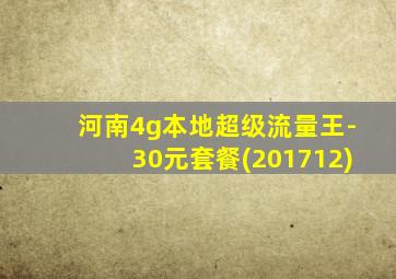 河南4g本地超级流量王-30元套餐(201712)