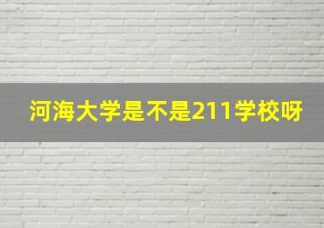 河海大学是不是211学校呀