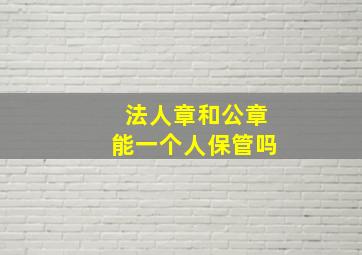 法人章和公章能一个人保管吗