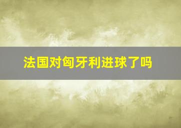 法国对匈牙利进球了吗