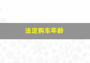 法定购车年龄