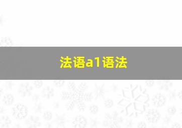 法语a1语法