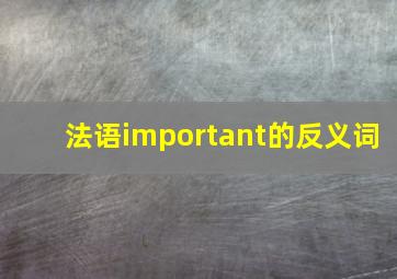 法语important的反义词