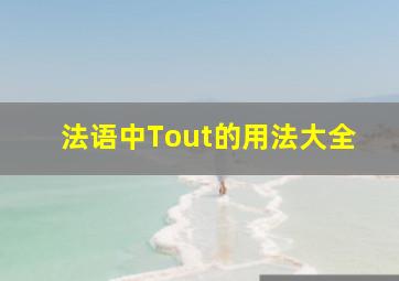 法语中Tout的用法大全