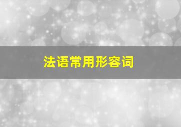 法语常用形容词