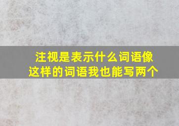 注视是表示什么词语像这样的词语我也能写两个