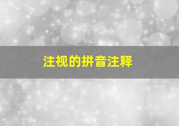 注视的拼音注释