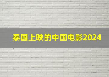 泰国上映的中国电影2024