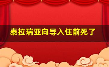 泰拉瑞亚向导入住前死了