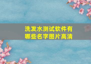 洗发水测试软件有哪些名字图片高清