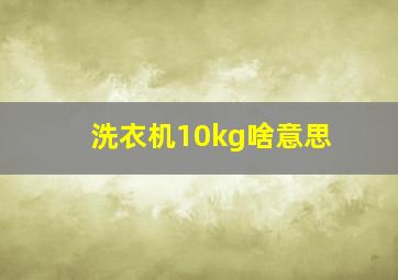 洗衣机10kg啥意思