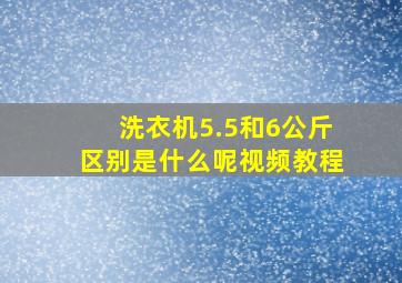 洗衣机5.5和6公斤区别是什么呢视频教程