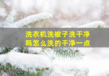 洗衣机洗被子洗干净吗怎么洗的干净一点