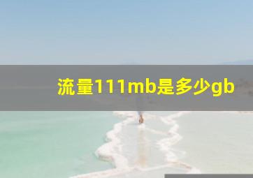 流量111mb是多少gb