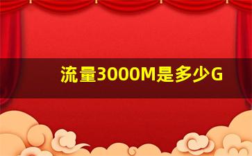 流量3000M是多少G