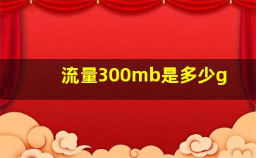 流量300mb是多少g