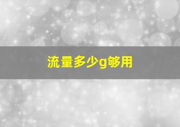 流量多少g够用