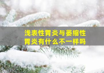 浅表性胃炎与萎缩性胃炎有什么不一样吗