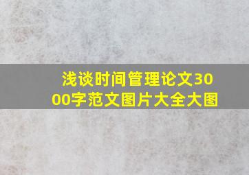 浅谈时间管理论文3000字范文图片大全大图