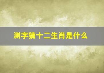 测字猜十二生肖是什么