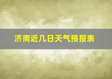 济南近几日天气预报表