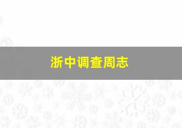 浙中调查周志